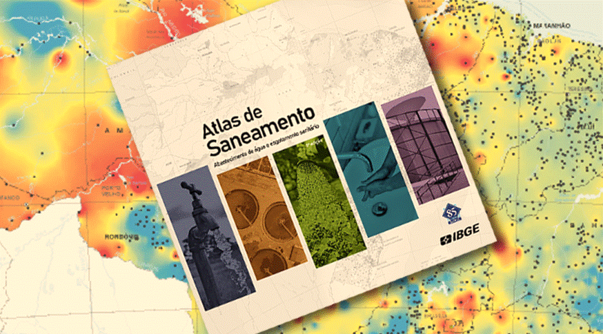 Capa do material: Atlas de saneamento : abastecimento de água e esgotamento sanitário