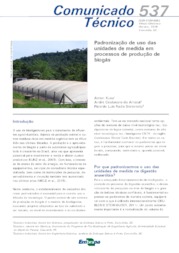 Capa do material: Padronização de uso das unidades de medida em processos de produção de biogás