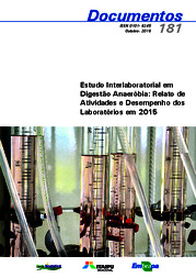Capa do material: Estudo interlaboratorial em digestão anaeróbia: relato de atividades e desempenho dos laboratórios de 2015