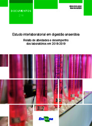 Capa do material: Estudo interlaboratorial em digestão anaeróbia: relato de atividades e desempenho dos laboratórios em 2018-2019