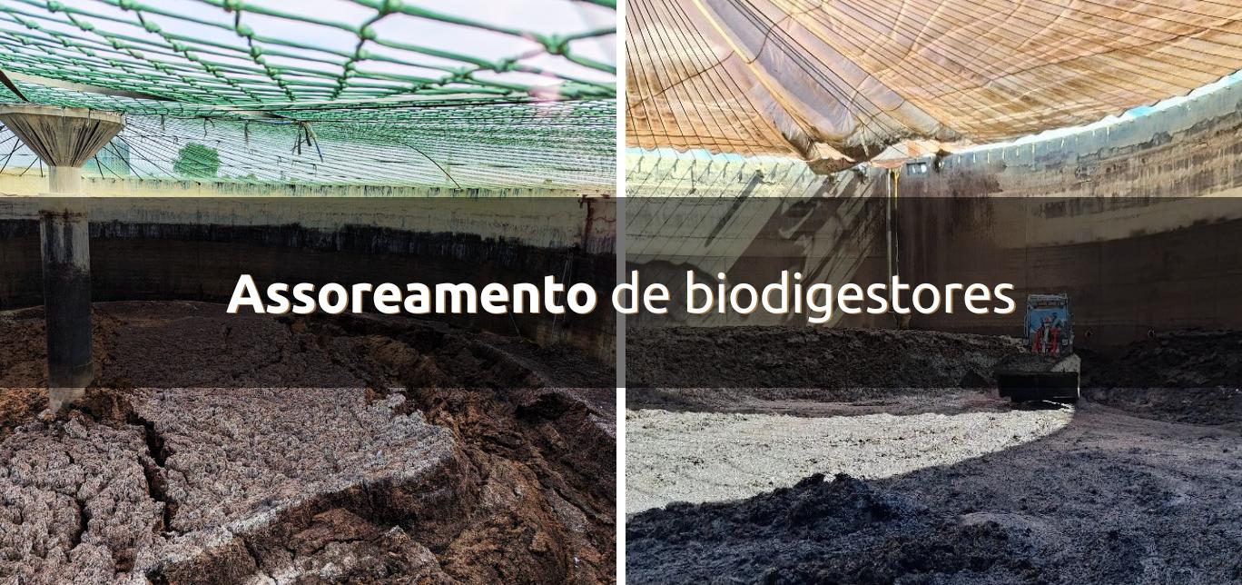 Perda de volume útil em reatores de biogás